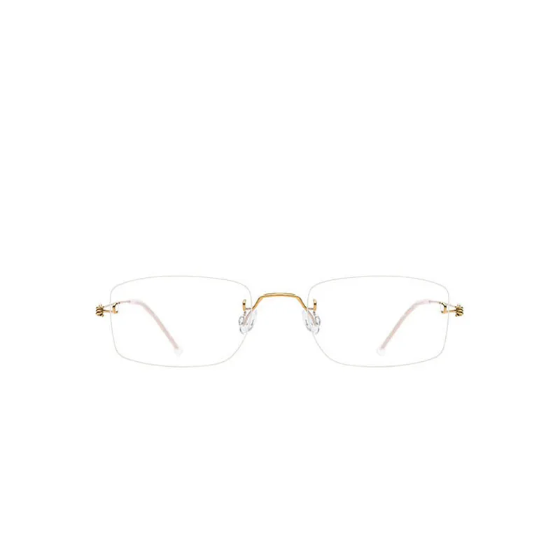 

YPAYSuper Light Metal Rimless Glasses Female Glasses Frame Prescription Myopia Glasses Men's New Square Transparent Glasses aa03