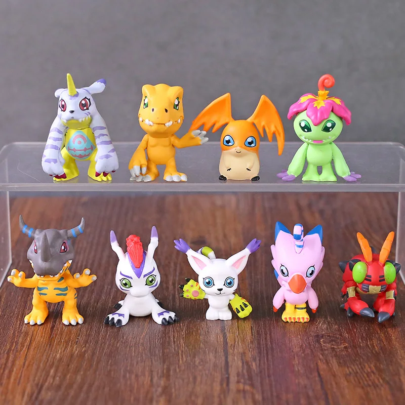9 шт./лот Digimon Adventure Figures Greymon Agumon Gabumon Patamon Tailmon Gomamon Piyomon Palmon Tentomon модель игрушки