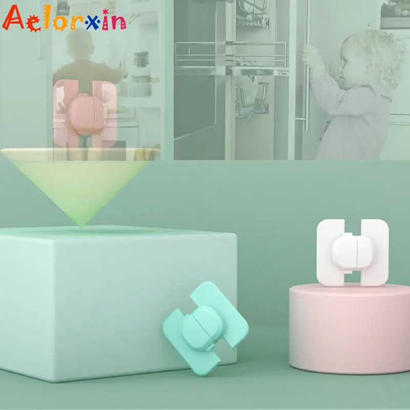 Cerraduras multifunci&oacute;n de seguridad para beb&eacute;s, 3 unids/lote, para refrigeradores, protecci&oacute;n para beb&eacute;s, bloqueo para ni&ntilde;os, seguridad de Castillo-1