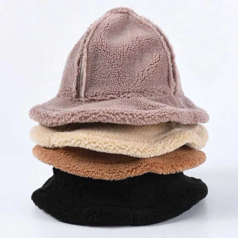 Fibonacci 2020 New Lambswool Bucket Hats Positive Negative Can Wear Flat Bob Hat For Women Autumn Winter Panama Cap