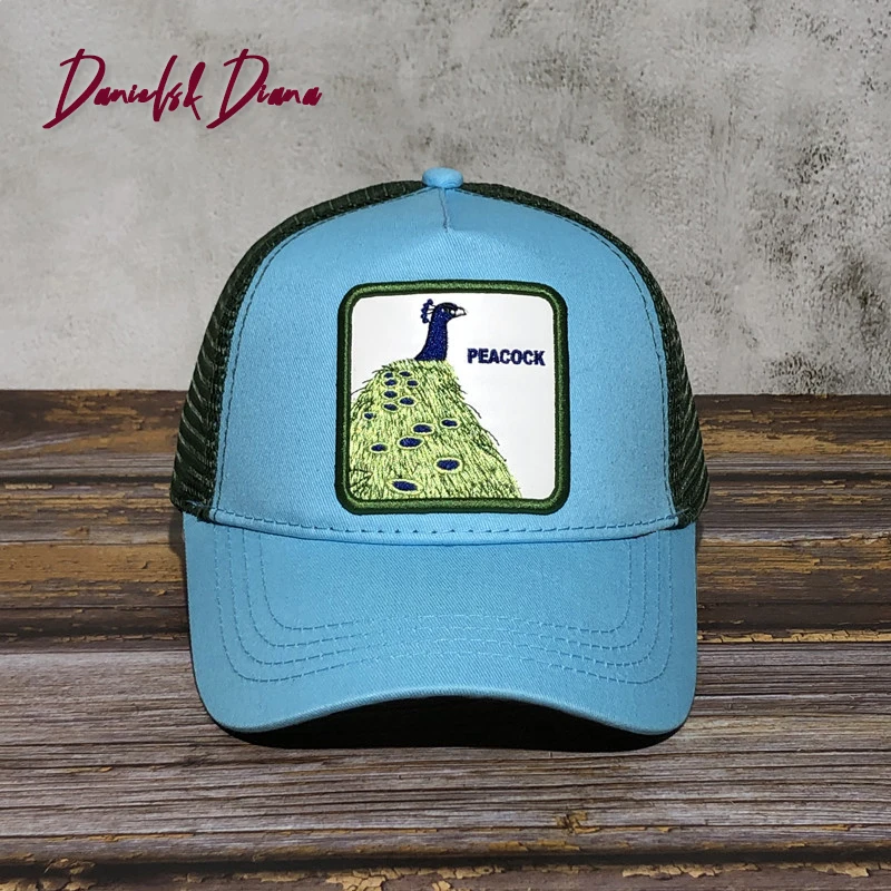 

Running Wolf and Angry Bullfight Orangutans New Baseball Cap Animal Exquisite Embroidery Anime Cute Summer Mesh Sunshade hats