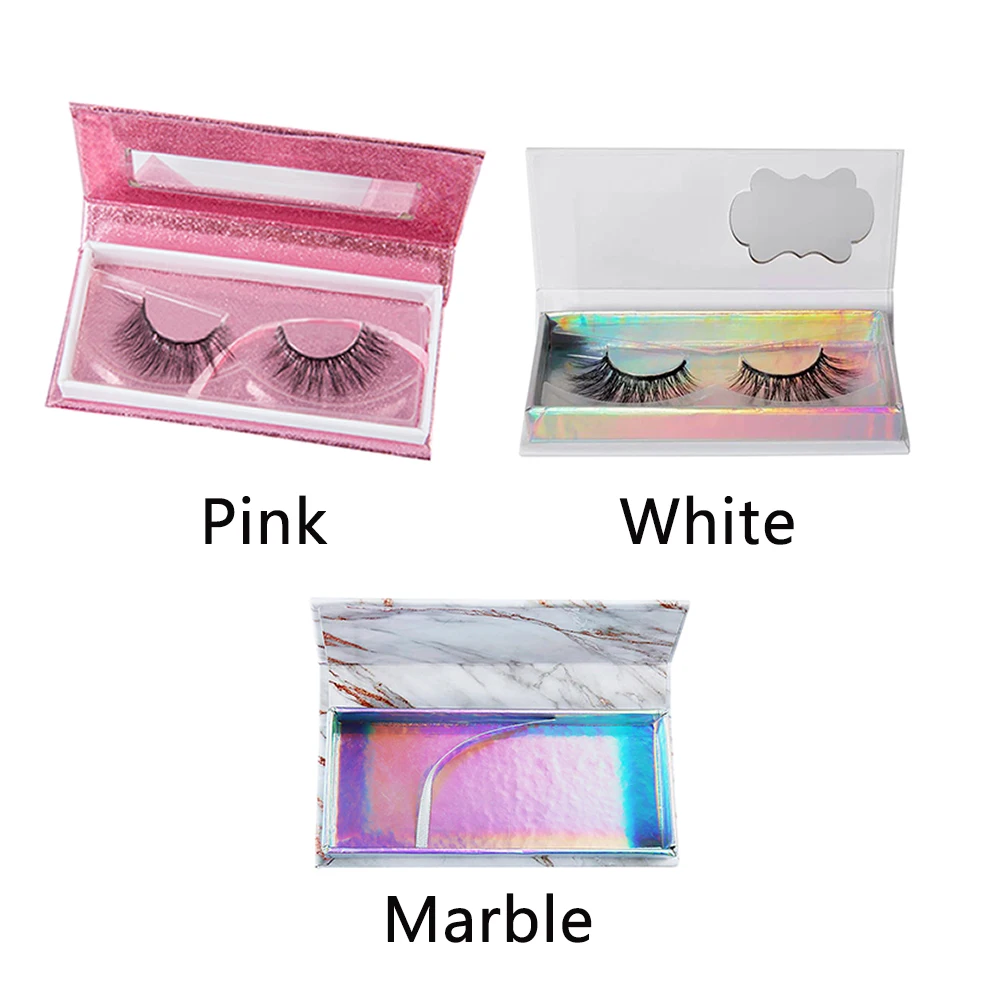 

10pcs False Eyelashes Packaging Box Cosmetic Container DIY Transparent Lid Compartment Tool Outdoor Portable Rectangle Reusable