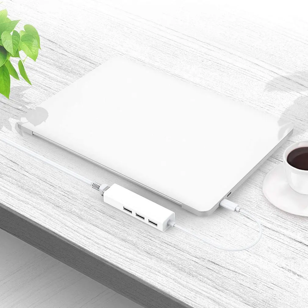 USB Gigabit Ethernet с 3 портами C HUB 2 0 RJ45 Lan сетевая карта к Ethernet-адаптеру для iOS ПК RTL8152