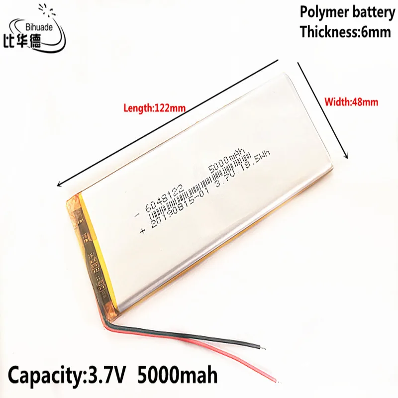 

3.7V,5000mAH 6048122 Polymer lithium ion / Li-ion battery for tablet pc BANK,GPS,mp3,mp4