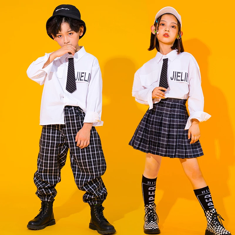 

Детский танцевальный костюм Rave в стиле хип-хоп, сценическая одежда, наряды в стиле K-pop, осенняя одежда для джазовых танцев, одежда для уличны...