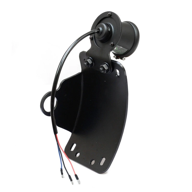 

1 Inch Side Mounted Curved License Plate Bracket Stop Tail Light Fit for Motorcycle