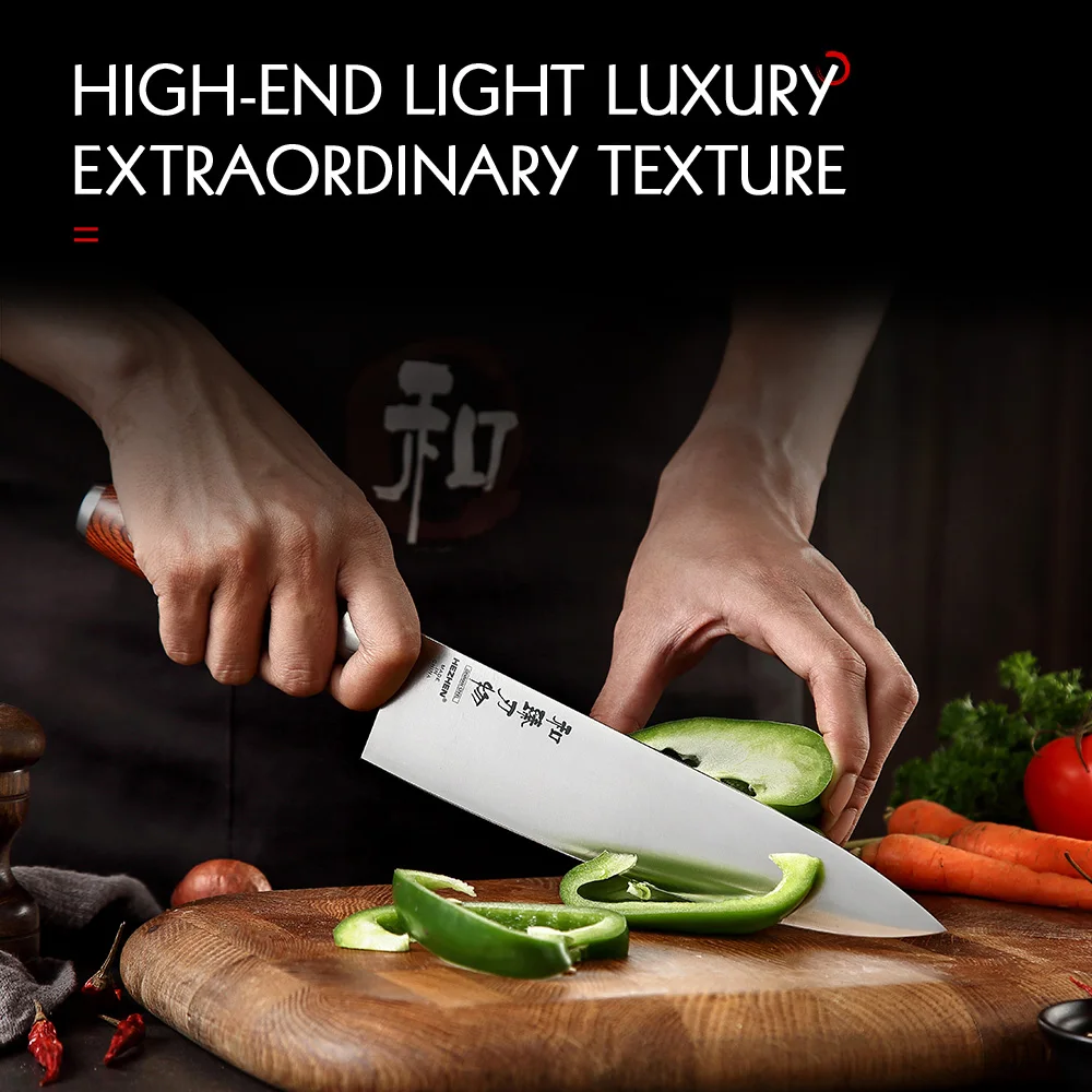 

HEZHEN 3PC knife Set Chef Santoku Utility Stainless Steel Kitchen Tools Cook Knives Basic Series