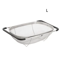 sink durable with handles fruits retractable restaurant water drain stainless steel vegetables household colander large capacity