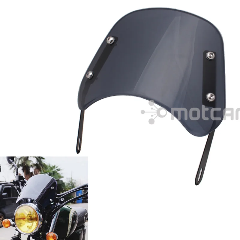 

Мотоцикл 5-7 дюймов, защита для фар, дым, ABS, лобовое стекло, ветровой экран, универсальный для Honda CG125, Cafe Racer