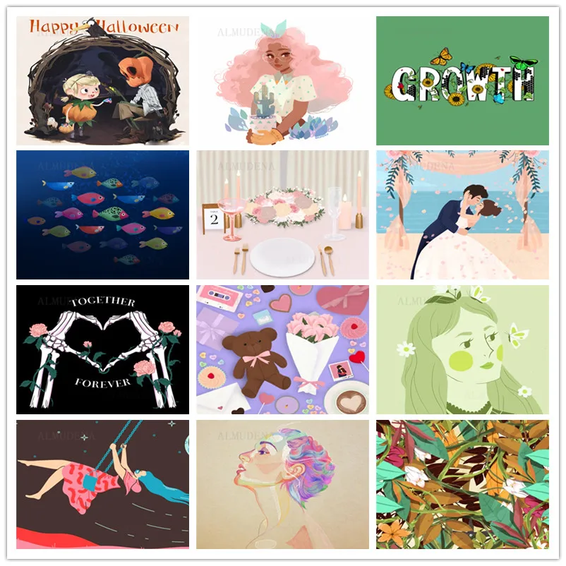 

Illustration White Bone Warm English Atmosphere Diamond Painting Cross Stitch Set Bead Embroidery Home Decoration Round Diamond