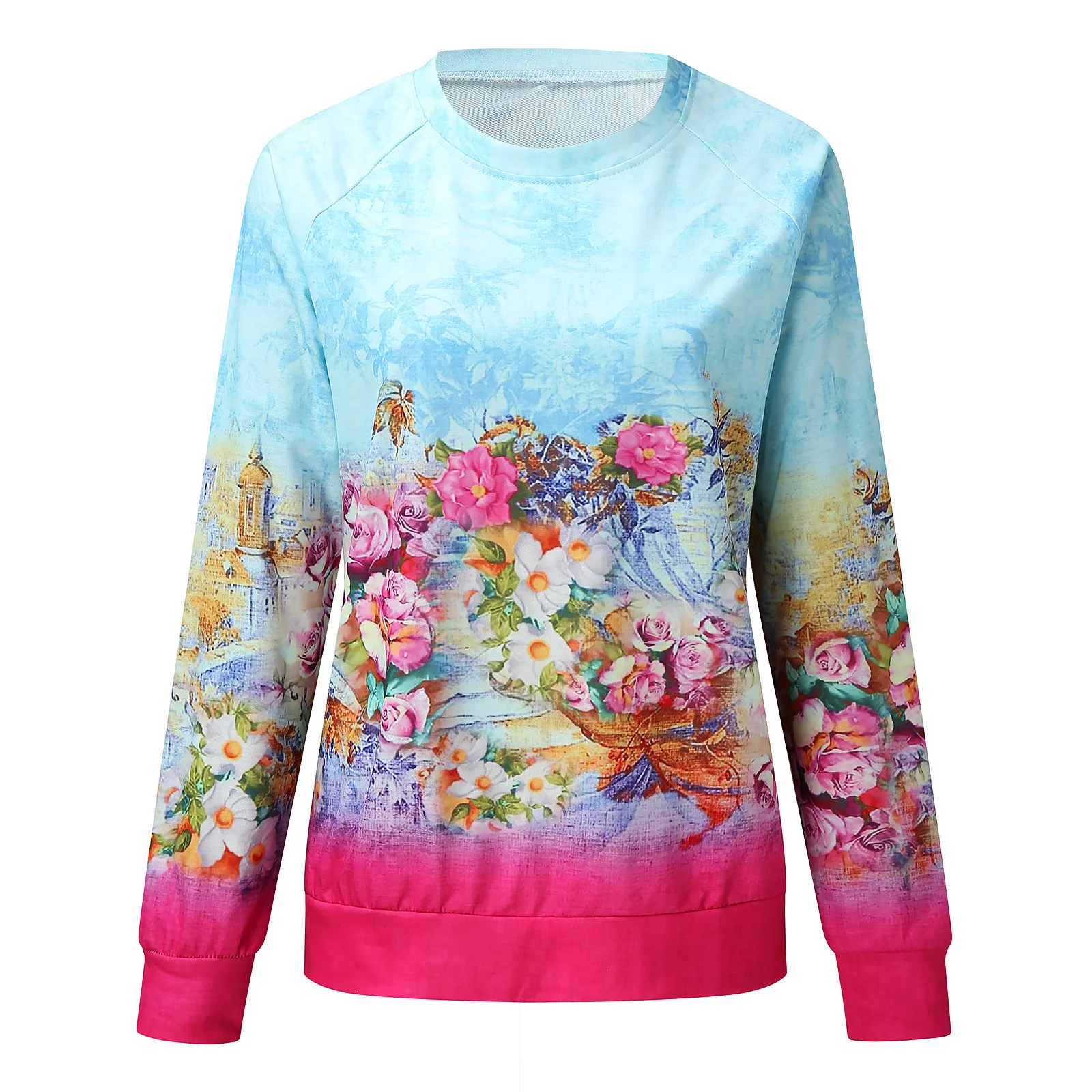 57# Plant Flowers Print Women Couple Mouse Sweatshirt Warm Tracksuit Sweatshirts Spring Fall Casual Jumper Oversized Pullover