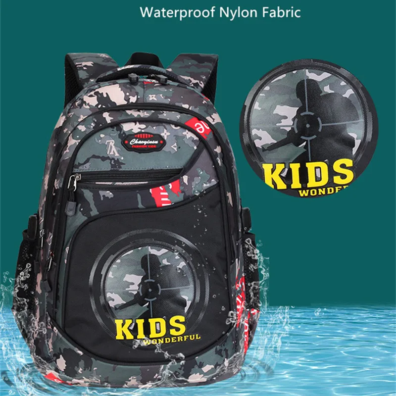 Рюкзак для учеников начальной школы, водонепроницаемый, камуфляжный