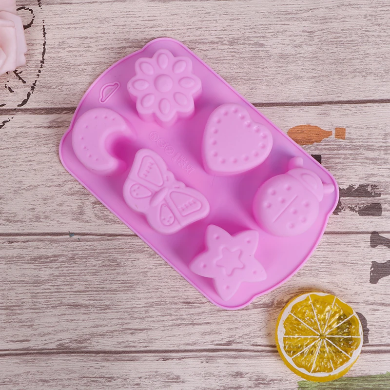 

Пищевой силикон, инструмент для украшения торта, 6 ячеек, многофункциональная форма для мыла ручной работы, «сделай сам», форма для мыла в фо...