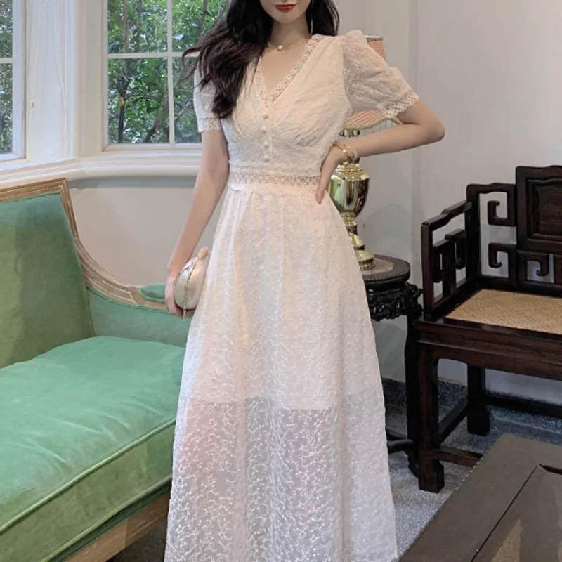 

Women's Vintage Retro Dress Women French Style Elegant Designer Robe Casual Slim Evening Party Vestidos Female Fairy 2021 Autumn