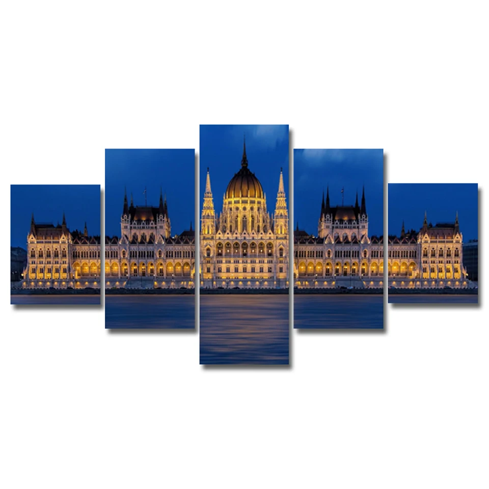 Современные холщовые картины для гостиной настенные 5 шт. ночное виденье