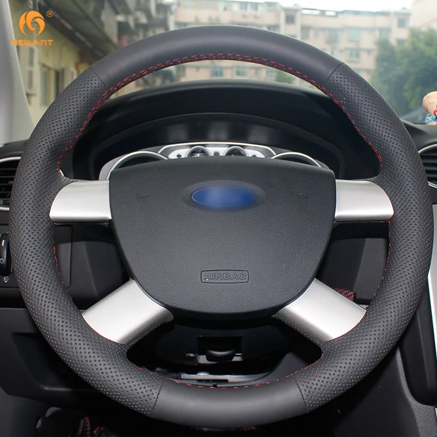 MEWANT черные чехлы рулевого колеса автомобиля из натуральной кожи для Ford Kuga 2008 2011