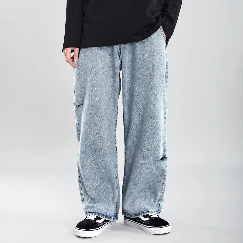 Ripped Jeans Men Streetwear Easy Chic 