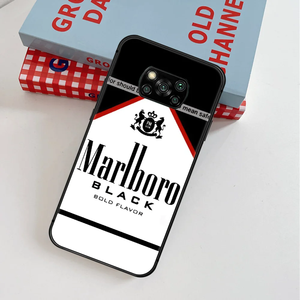 

Marlboros Cigarette Brand Phone Case For Xiaomi Mi Note 10 A3 9 MAX 3 A2 8 9 Lite Pro Ultra black Waterproof Painting Bumper