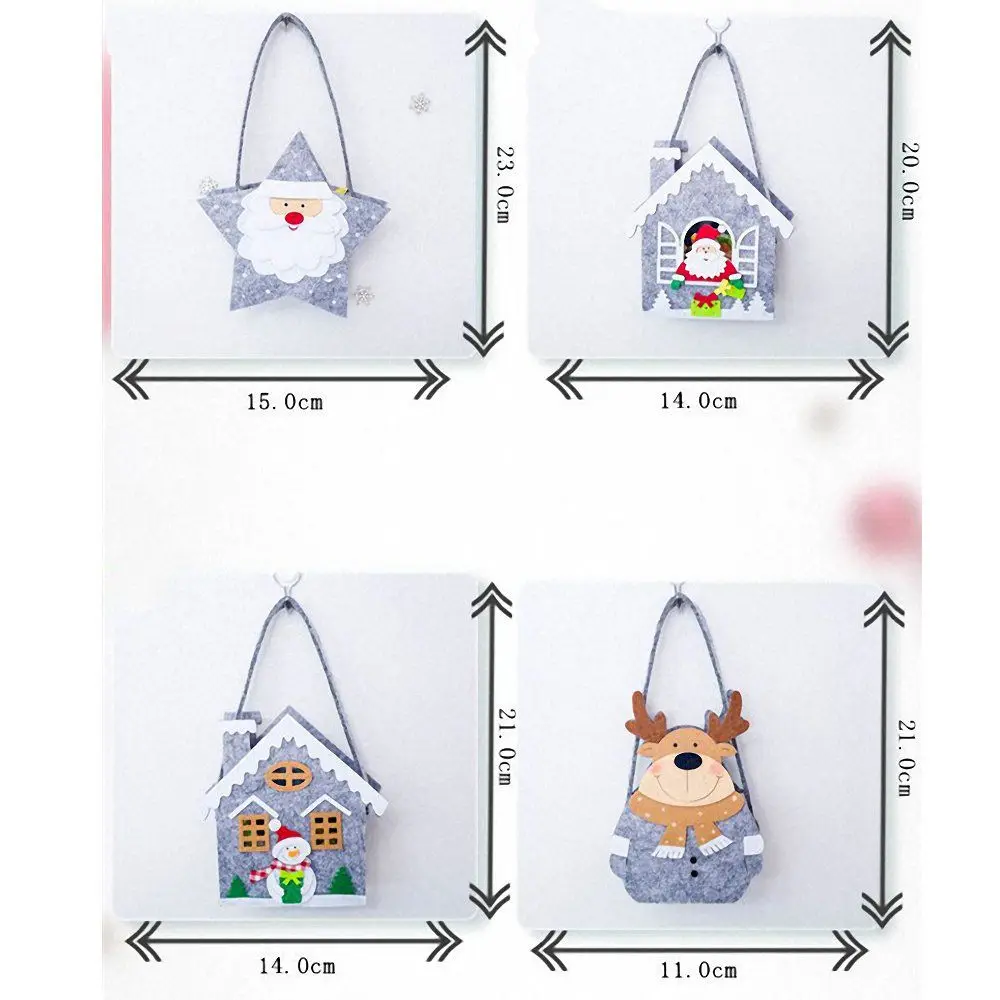 1 шт. милые фетровые рождественские подарочные пакеты мини для праздника