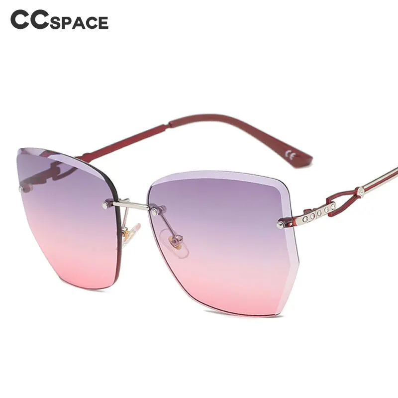 49093 роскошные солнцезащитные очки без оправы со стразами для мужчин и женщин