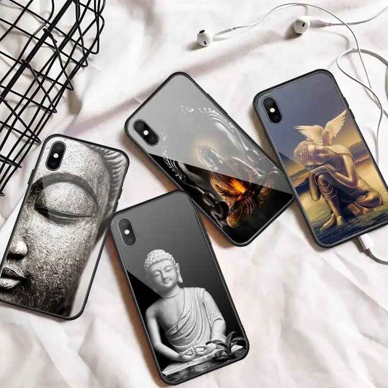 

Shakyamuni Buddha Belief Phone Case Tempered glass For iphone 6 7 8 plus X XS XR 11 12 13 PRO MAX mini
