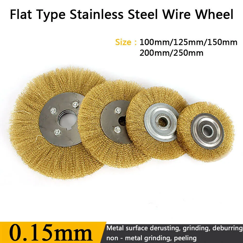 

1PC 100-250mm Pure Copper Wire Wheel Brush Soft Flat Wire Brush Polishing Wheel Crimped Suitable For Grinder Polishing