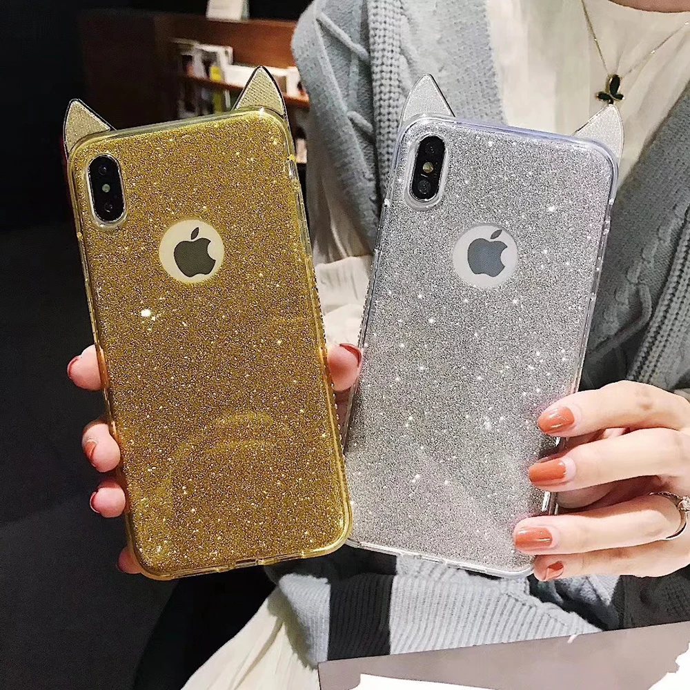 Роскошный блестящий прозрачный мягкий чехол из ТПУ со стразами и милыми