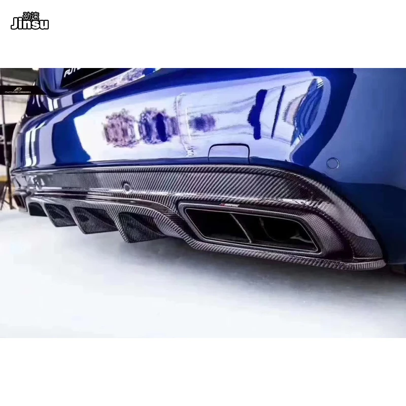 Спортивный бампер для benz c class c250 w205 c63 AMG FD style углеродное волокно задний диффузор