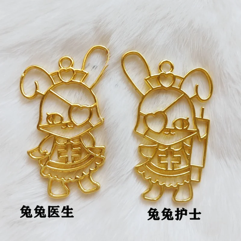 DIY Золотой милый кролик Кошка металлическая рамка ювелирный аксессуар подвеска