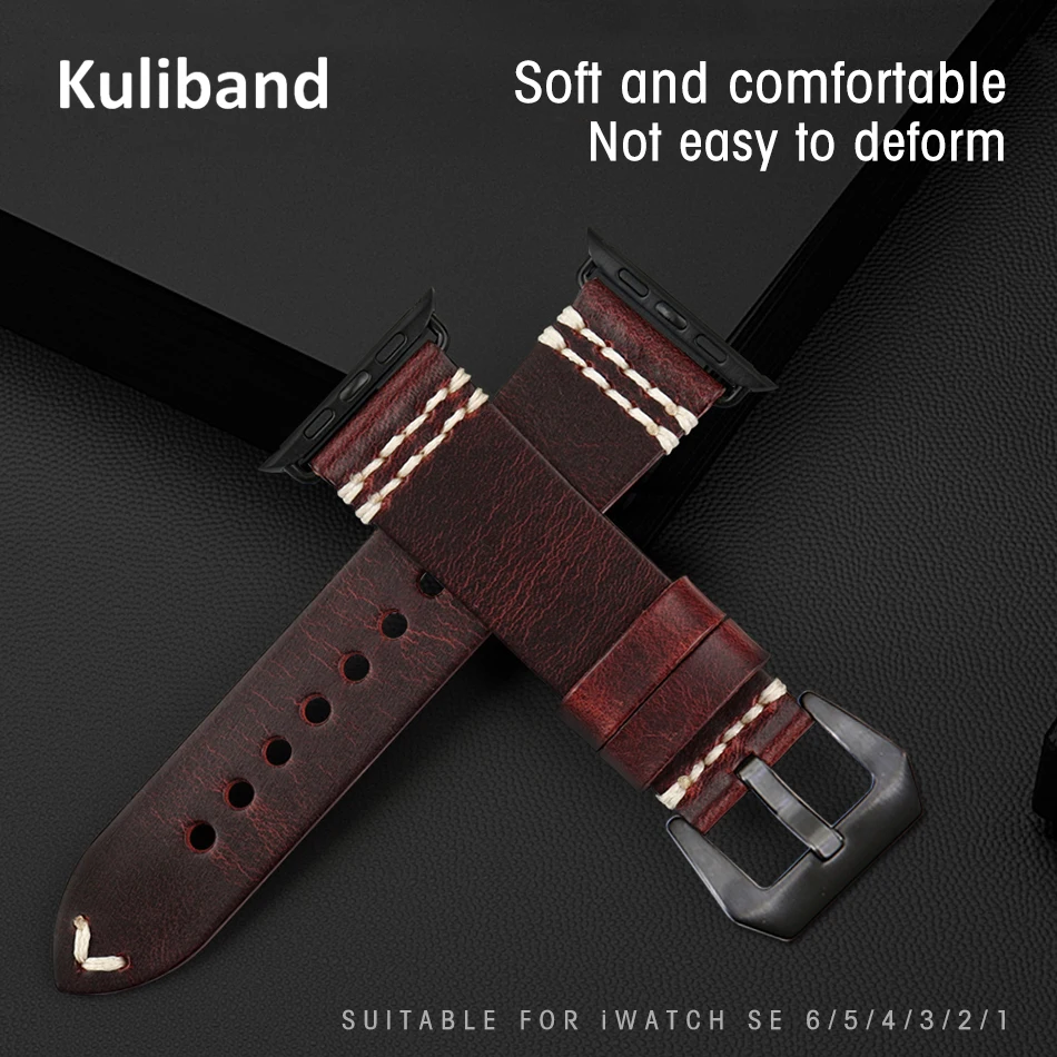 

Vintage Leather Band for Apple Watch SE/6/5/4/3/2/1 38mm 40mm Watchband Replacement Strap for iWatch SE/6/5/4/3/2 42mm 44mm