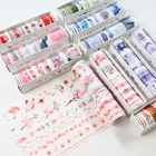 8 шт. Оригинальный красочный Бумага набор декоративного скотча Васи с цветным принтом с рисунком вишни для детей от Ocean Forest клей малярный наклейки с лентами украшения для домашнего использования, A6324