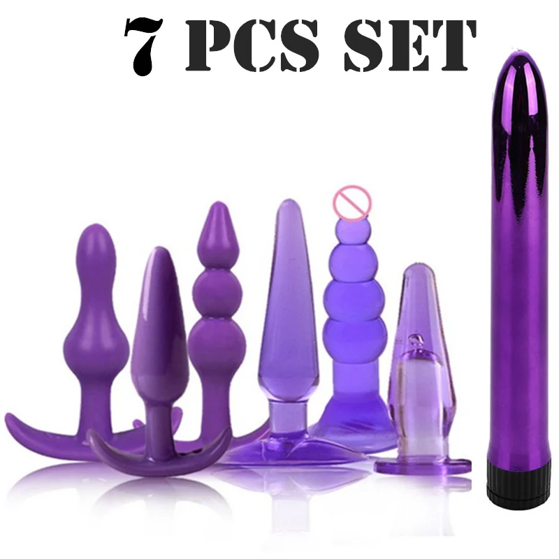 18 шт набор Анальная пробка Комбинации вибратор анальные бусинки Стимулятор
