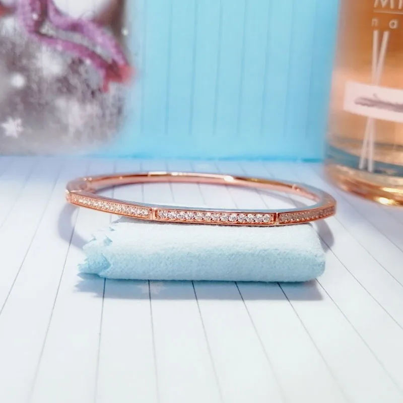 Женский Восьмиугольный браслет из серебра 925 пробы с фианитом | Украшения и