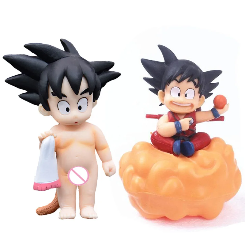 

Baby Goku Anime PVC Figure Kakarotto Childhood With Bath Towel Model Japan Cartoon Figurine Collectible Doll Kids Toys
