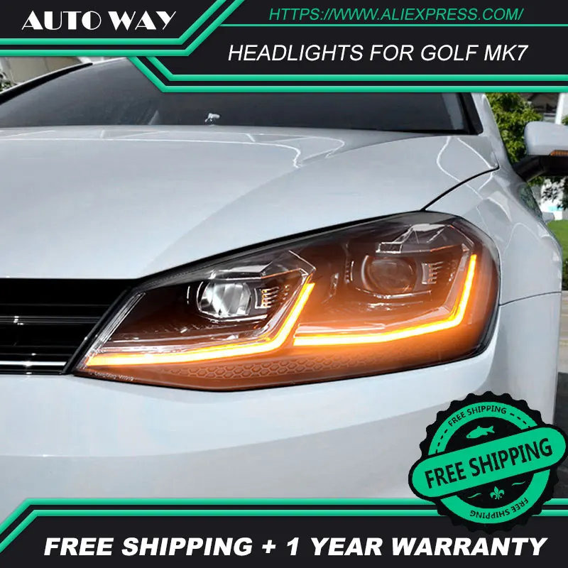 Автомобильный стайлинг фары для VW Golf7 гольфа 7 MK7 2013 2017 светодиодная фара H7 D2H Hid Angel