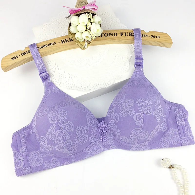 6 Women Soft Lingerie Plus Size Women Full Cup Wireless Bras Sexy Women Push Up Bra Wire Free solid 0448 - Цвет: 6