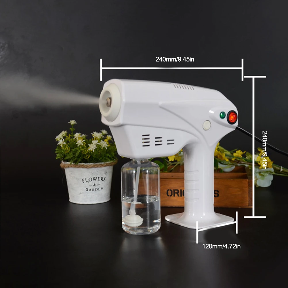 

110/220V Blue Light Nano Steam Gun Hair Spray Machine Ultra Fine Aerosol Water Mist Trigger Sprayer 1200W Can Release Hot Water
