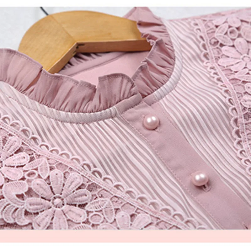 Plus Size 5XL Thick Warm Women Blouse Shirt Autumn Winter Long Sleeve Lace Top Elegant Work Wear Beautiful Blusas Lady Tops