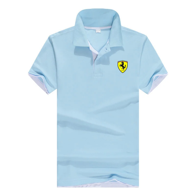 

2021 new summer fashion slim short-sleeved T-shirt casual lapel mens cotton T-shirt Gower short-sleeved T-shirt casual lapel la