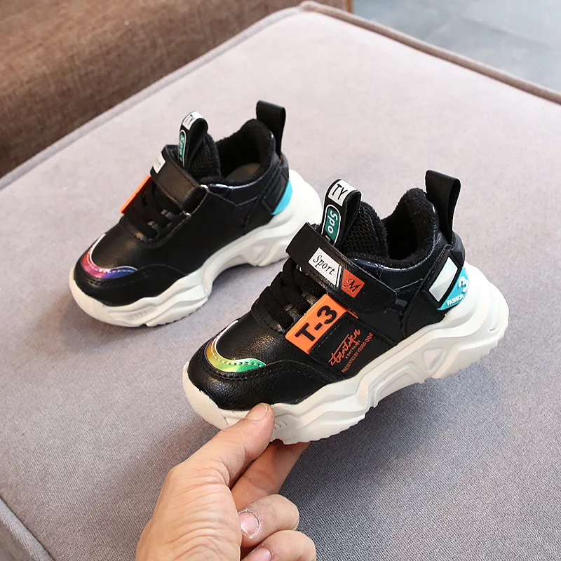 Детская обувь для девочек зимние теплые кроссовки с хлопком детские теннисные