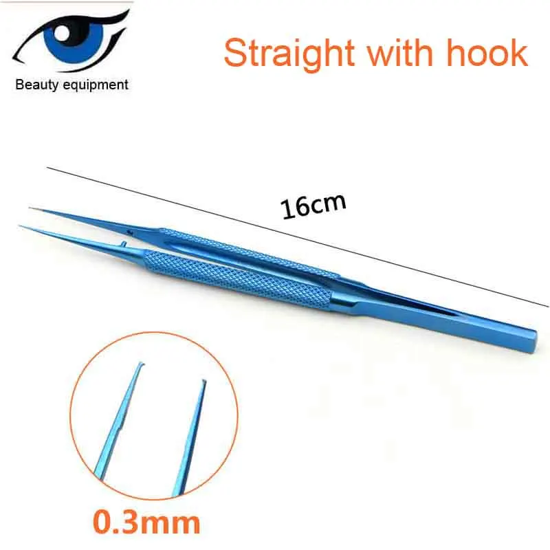 Титан сплав микроскопическая пинцет прямой локоть Угловая головка с одной