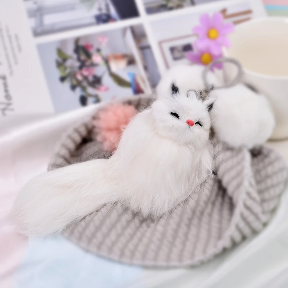 Брелок для ключей женщин и девушек милый плюшевый брелок в виде маленькой лисы