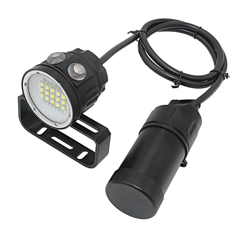値段 27 Ledキャニスターダイビングビデオライト防水 100 メートル水中xm L2 スキューバダイビングトーチ充電式 18650 は、分割懐中電灯
