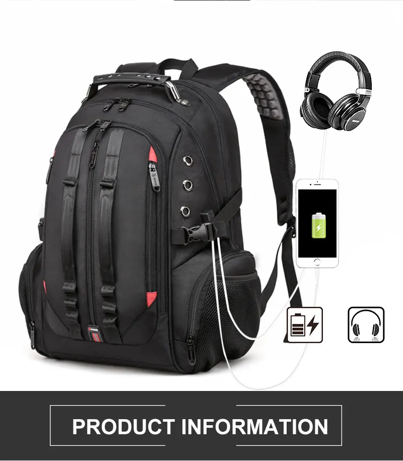 

Male 45L Travel backpack 15.6 Laptop Backpack Men USB Anti theft Backpacks for teens schoolbag youth mochila women backbag