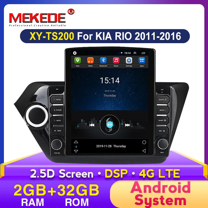 Автомагнитола MEKEDE 2 din 9 7 дюйма для KIA RIO 3 2011 2012-2016 мультимедийный видеоплеер Android