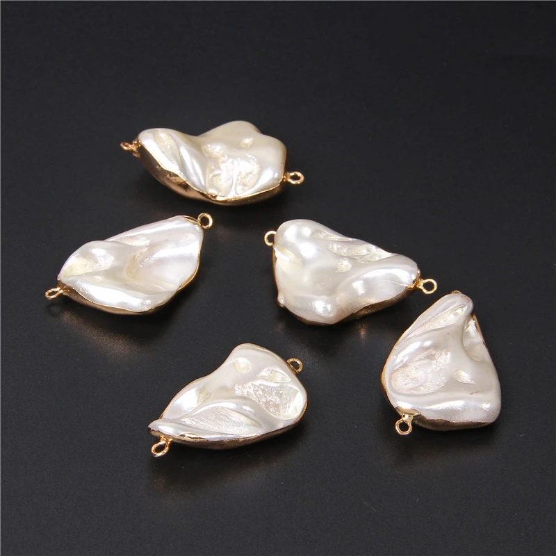 Подвески из натурального белого пресноводного жемчуга 3 шт. неправильной формы