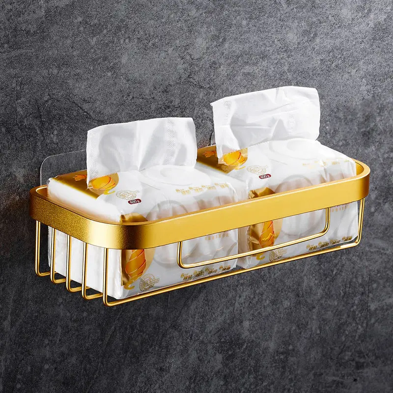 punch free toilet bathroom shelf golden aluminum alloy toilet paper wall hanging modern minimalist bathroom kitchen accessories free global shipping