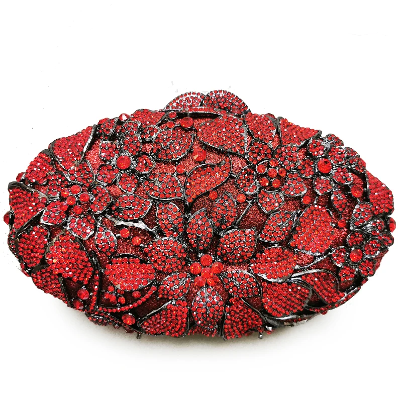 

Luxury New Crystal Chain Handbags Women Bags Designer 2020 Floral Diamond Ladies Evening Clutches Bags Female Dinner Handbag