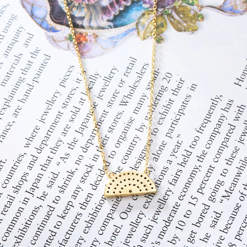 

High quality 925 sterling silver Rainbow shape pendant necklace with colorful zircon for women charm delicate jewelry gifts