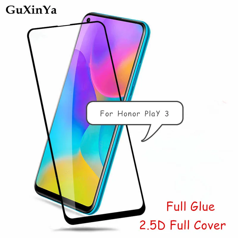 Защитная пленка для экрана Honor Play 3 стекло huawei полностью проклеенное закаленное